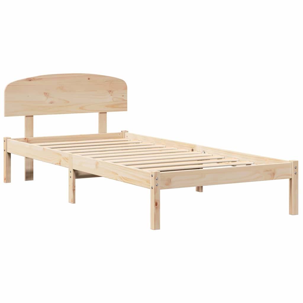 Krevetna konstrukcija Prirodna 75 x 190 cm Čvrsto borovo drvo