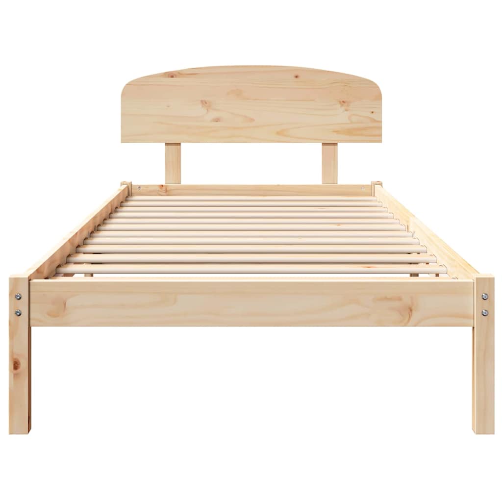 Krevetna konstrukcija Prirodna 75 x 190 cm Čvrsto borovo drvo