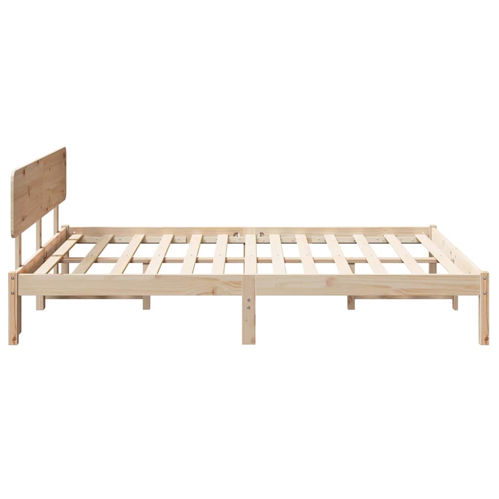 Krevetna konstrukcija Prirodna 200 x 200 cm Čvrsto borovo drvo