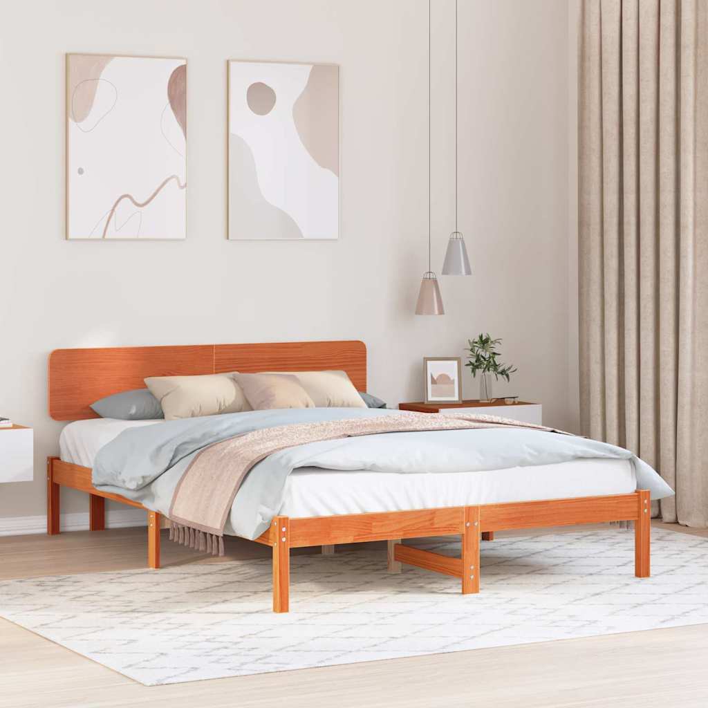 Krevetna konstrukcija s uzglavljem Vosak smeđa 200 x 200 cm