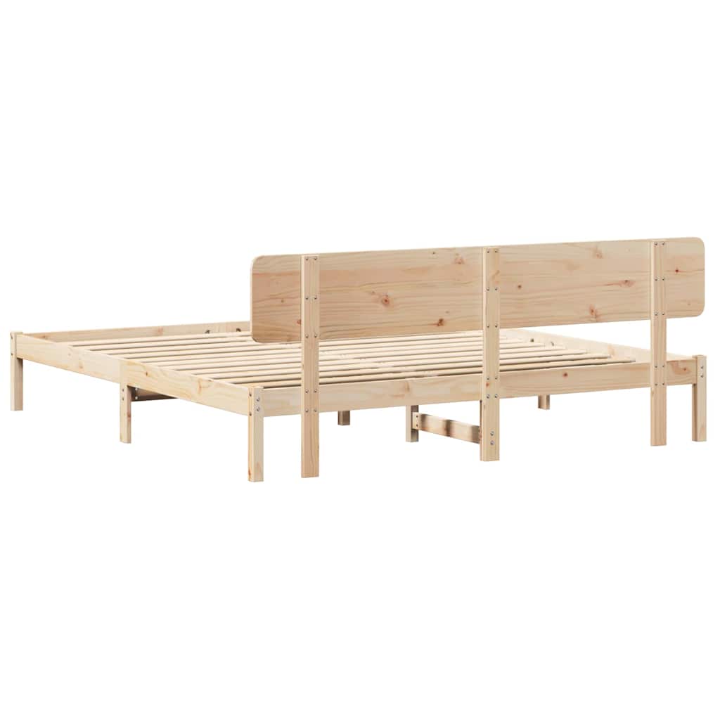 Krevetna konstrukcija Prirodna 180 x 200 cm Čvrsto borovo drvo