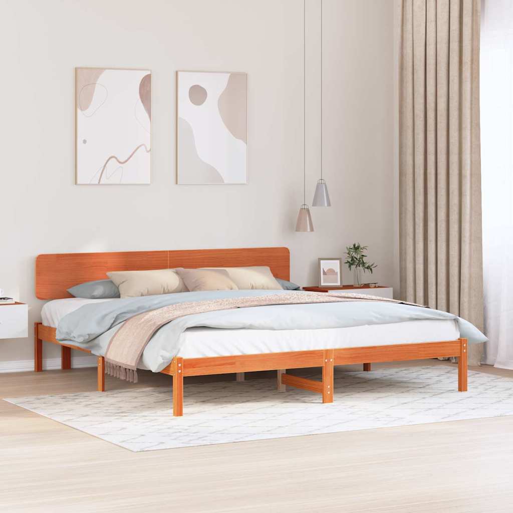 Krevetna konstrukcija s uzglavljem Vosak smeđa 180 x 200 cm