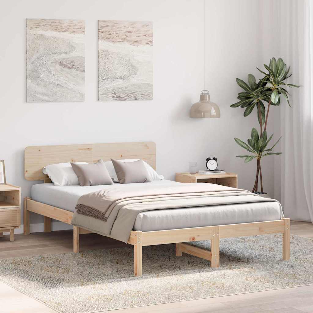 Krevetna konstrukcija Prirodna 120 x 200 cm Čvrsto borovo drvo
