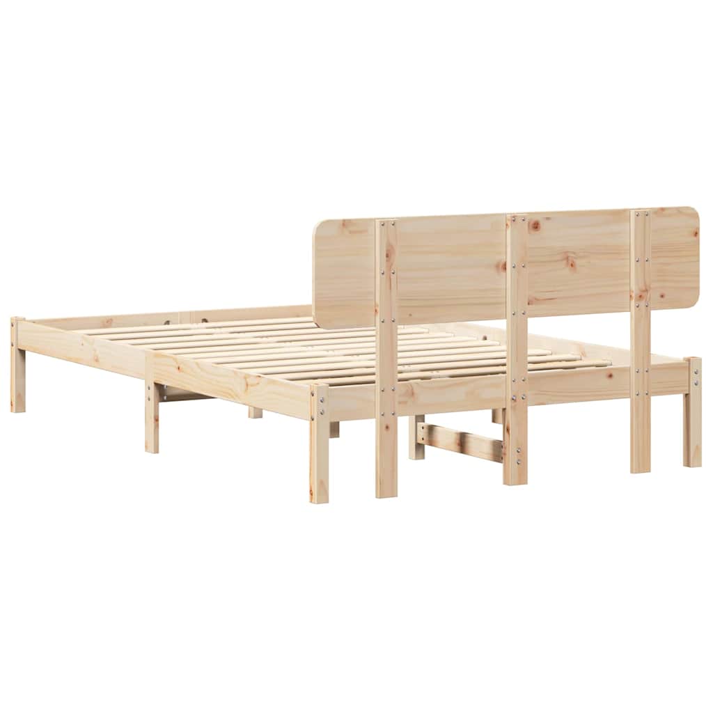 Krevetna konstrukcija Prirodna 140 x 190 cm Čvrsto borovo drvo