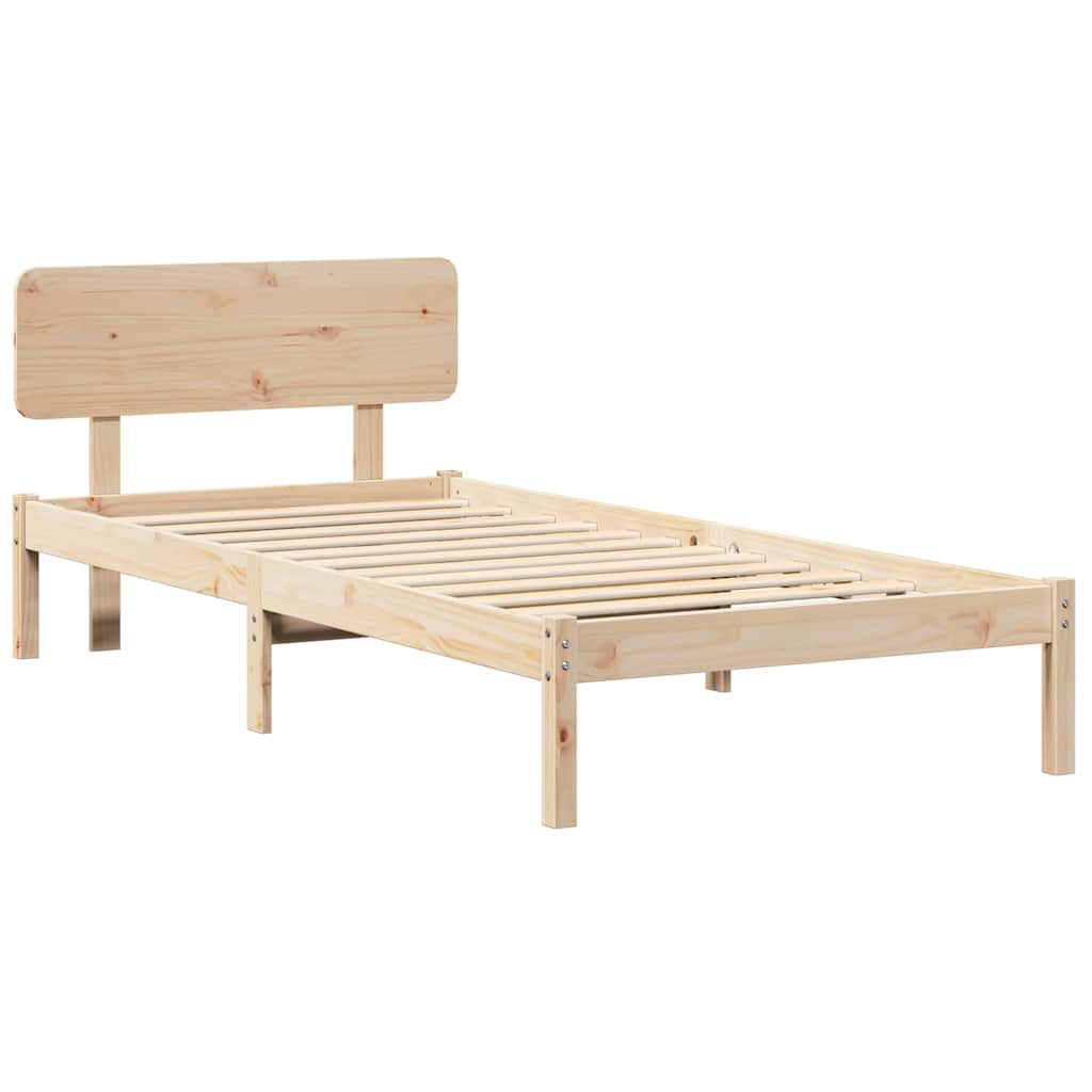 Krevetna konstrukcija Prirodna 90 x 200 cm Čvrsto borovo drvo