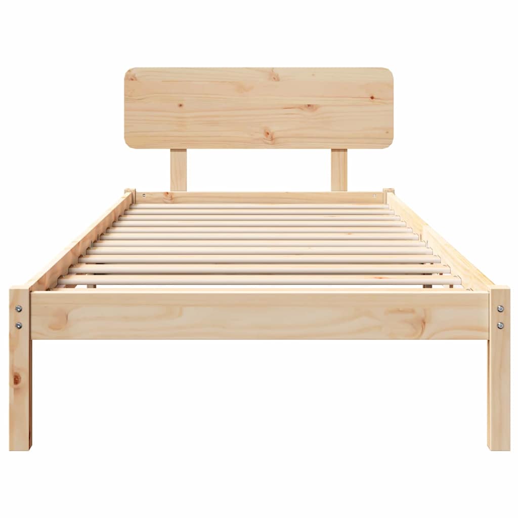 Krevetna konstrukcija Prirodna 90 x 200 cm Čvrsto borovo drvo