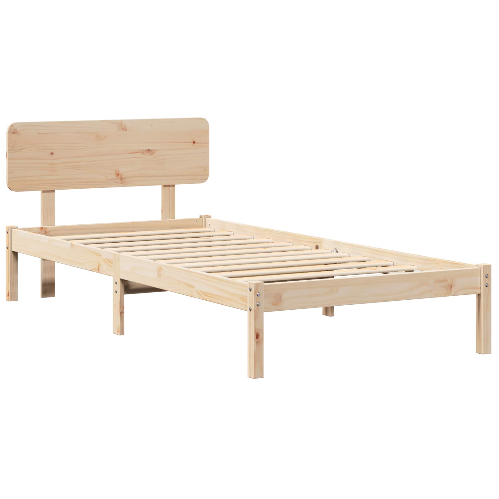 Krevetna konstrukcija Prirodna 90 x 190 cm Čvrsto borovo drvo