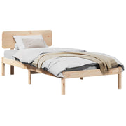 Krevetna konstrukcija Prirodna 75 x 190 cm Čvrsto borovo drvo
