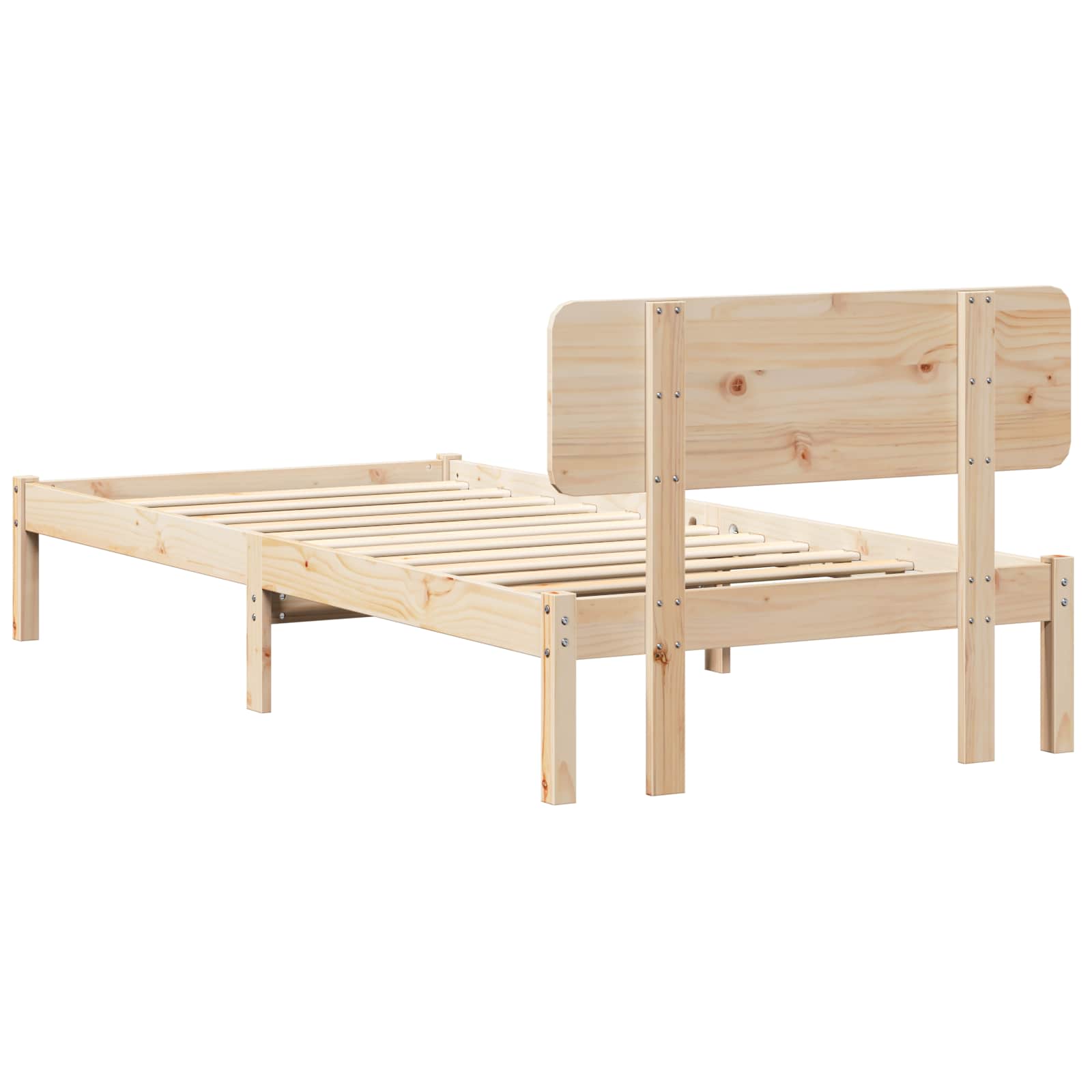 Krevetna konstrukcija Prirodna 75 x 190 cm Čvrsto borovo drvo