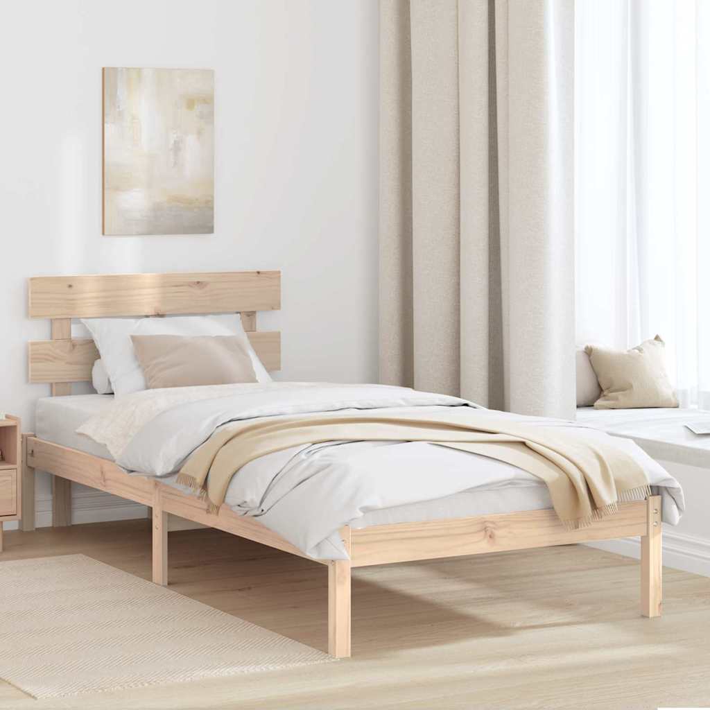 Krevetna konstrukcija Smeđa 90 x 200 cm Čvrsto borovo drvo