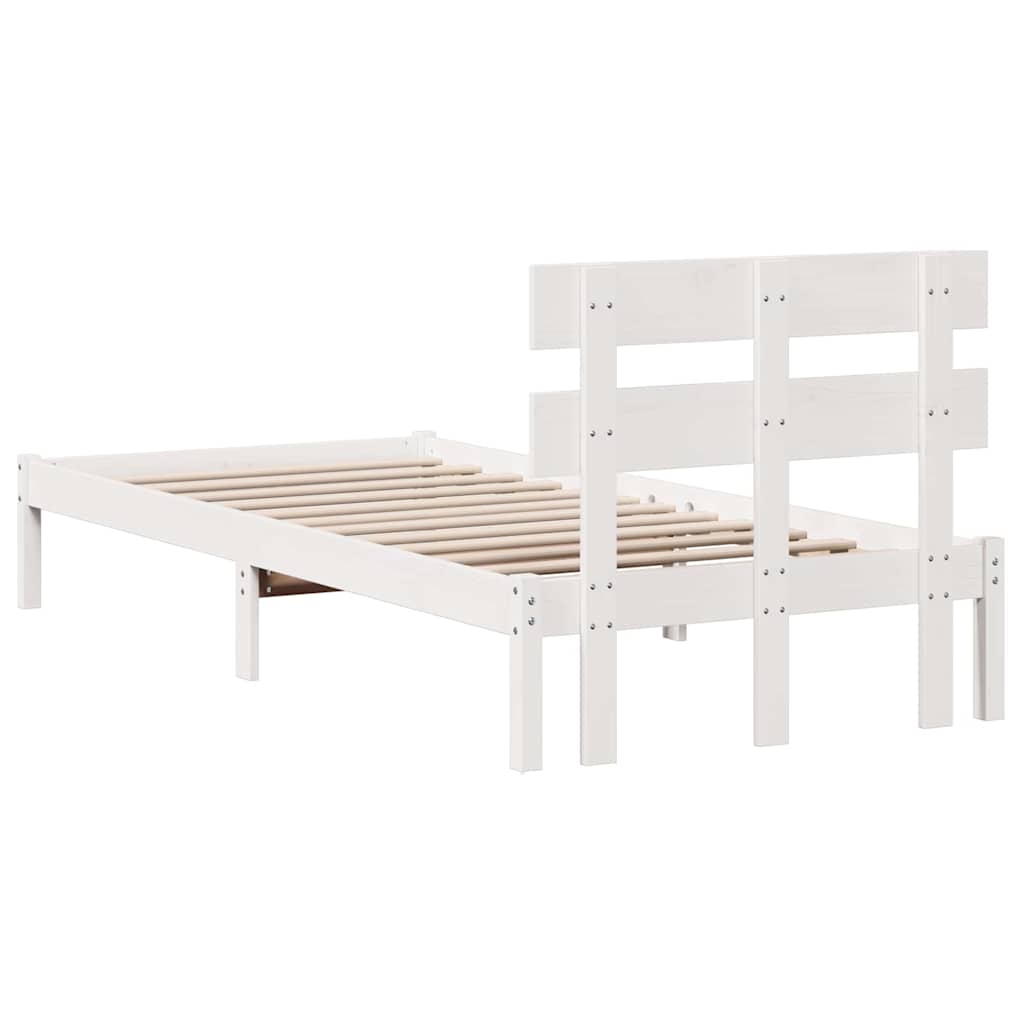 Krevetna konstrukcija Bijelo 75 x 190 cm Čvrsto borovo drvo