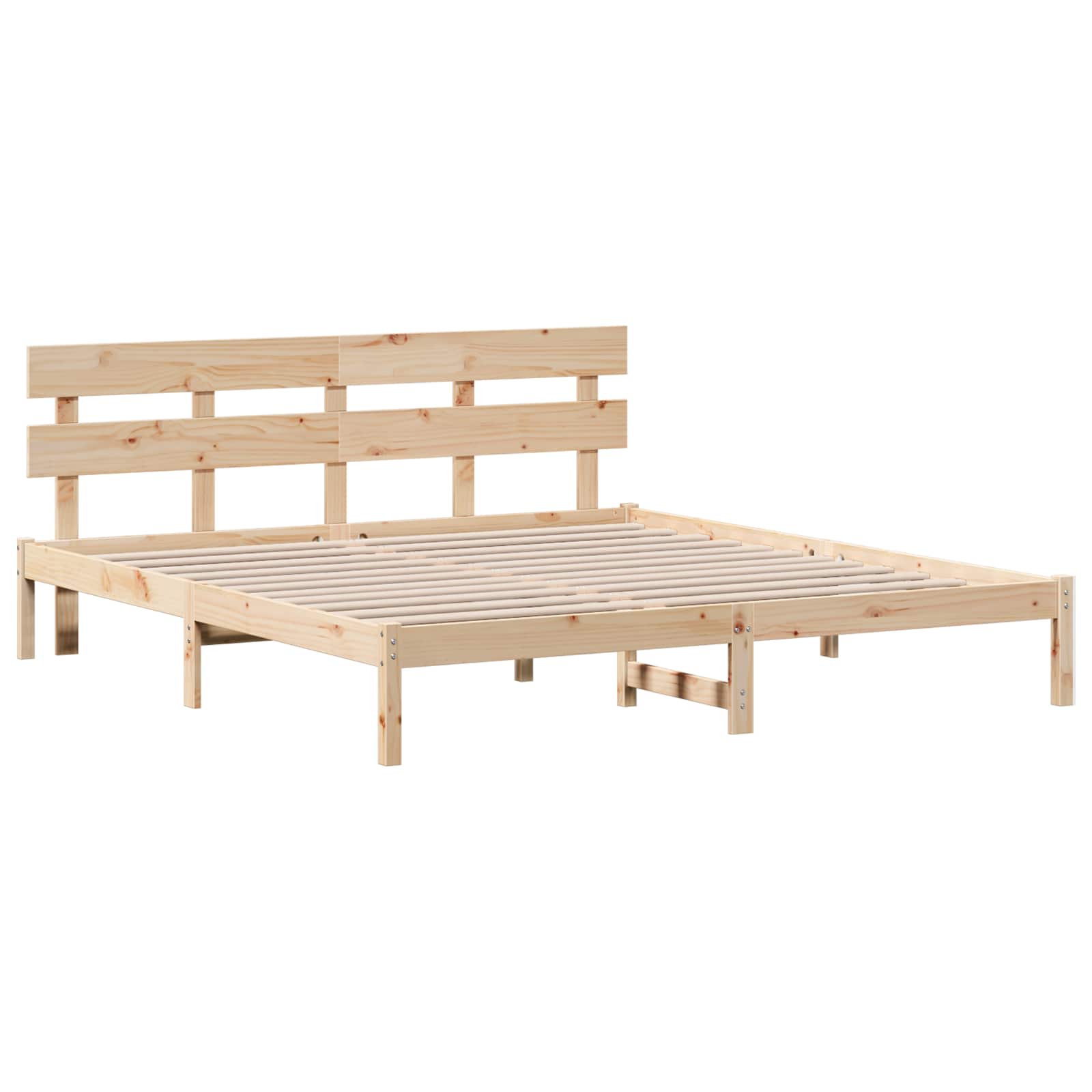 Krevetna konstrukcija Smeđa 200 x 200 cm Čvrsto borovo drvo
