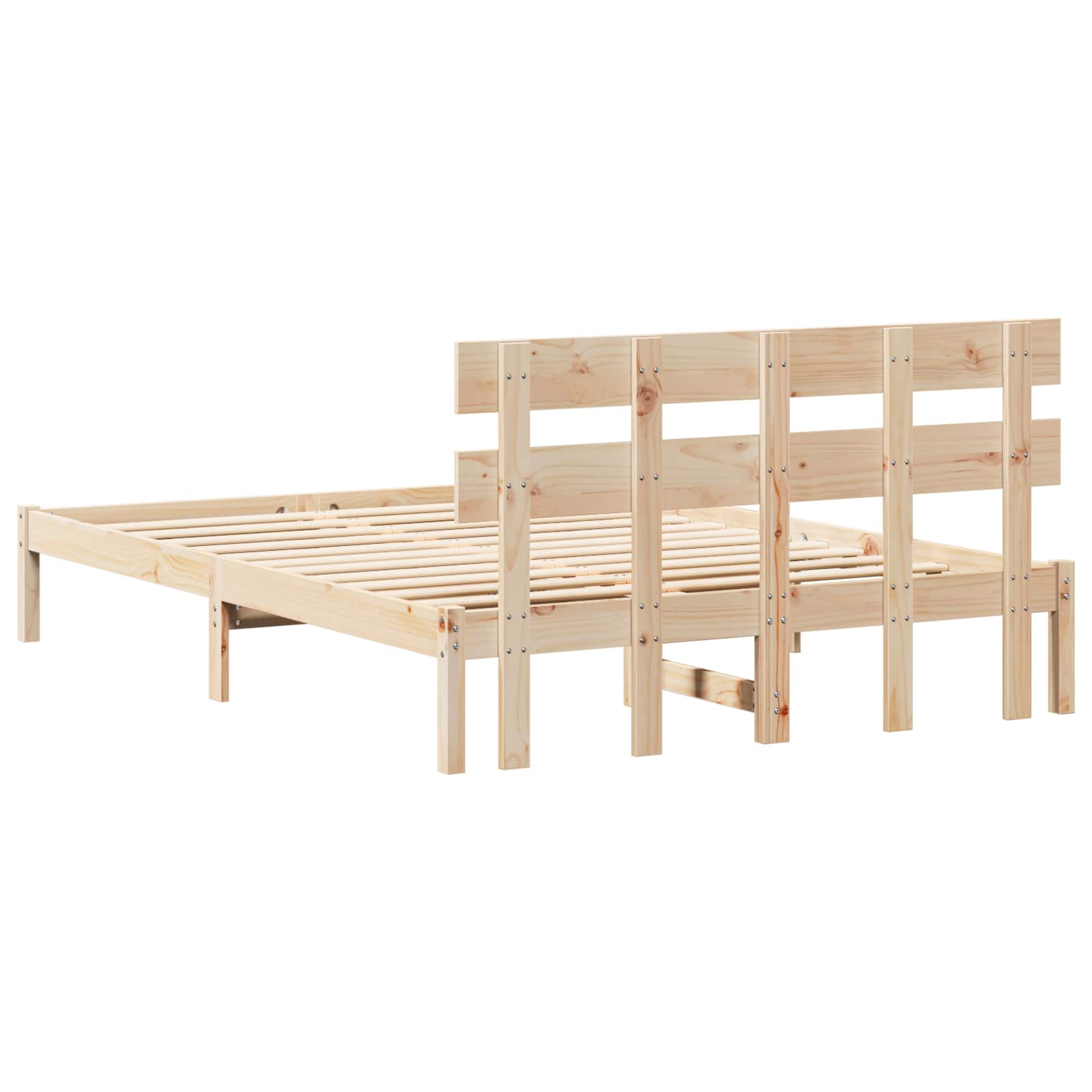 Krevetna konstrukcija Smeđa 150 x 200 cm Čvrsto borovo drvo