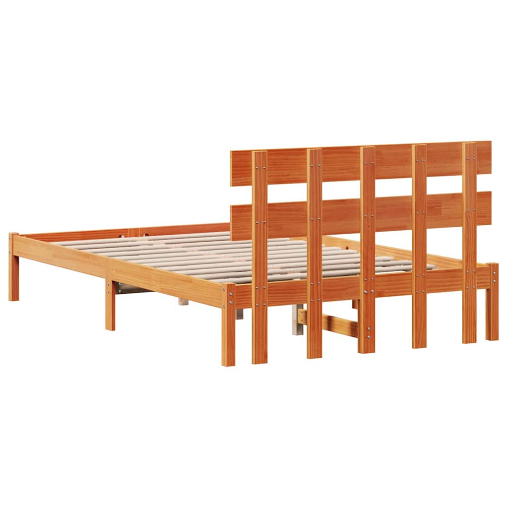 Krevetna konstrukcija Smeđa 120 x 190 cm Čvrsto borovo drvo