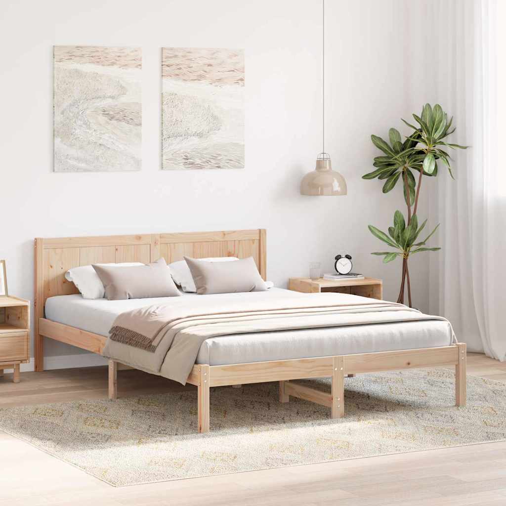 Krevetna konstrukcija Smeđa 160 x 200 cm Čvrsto borovo drvo