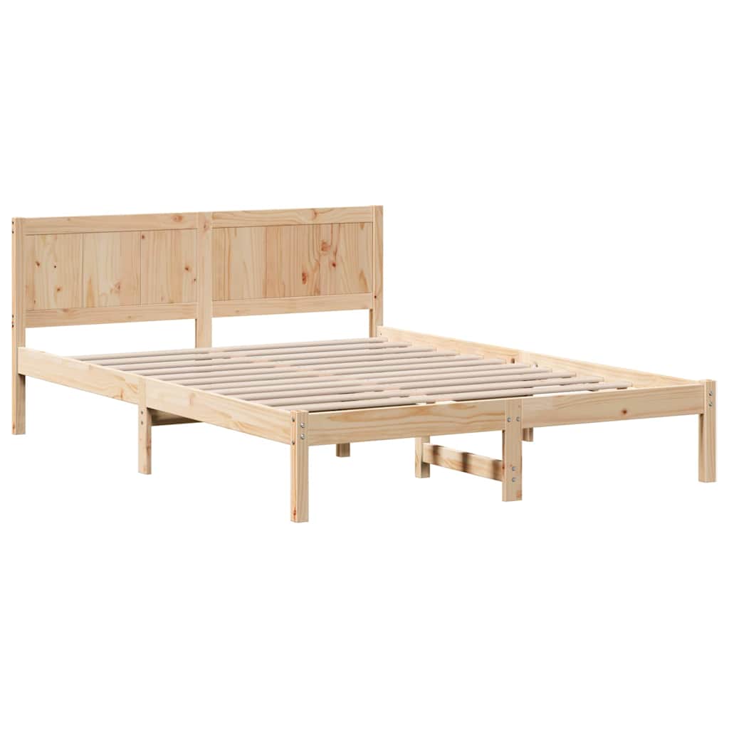 Krevetna konstrukcija Smeđa 150 x 200 cm Čvrsto borovo drvo