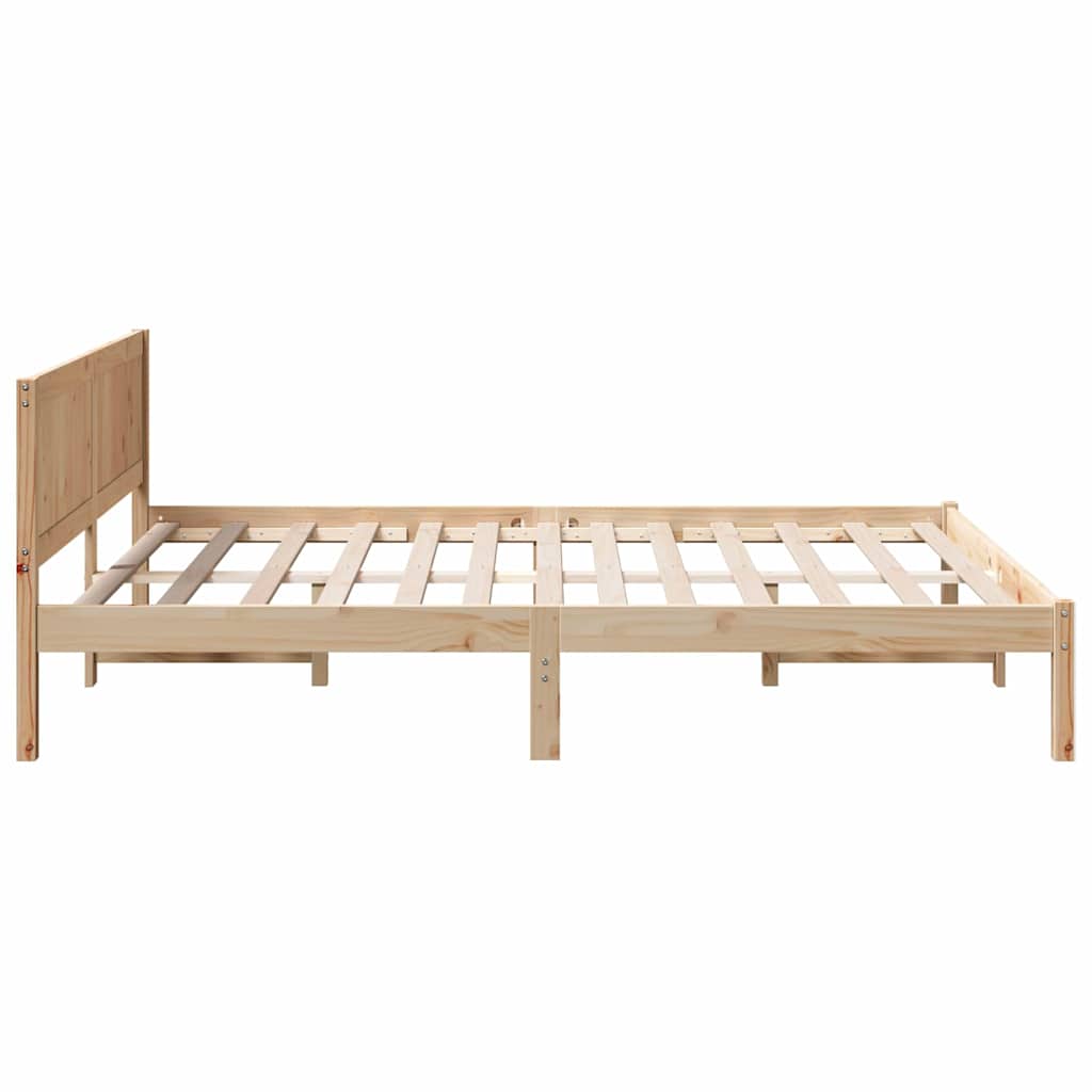 Krevetna konstrukcija Smeđa 150 x 200 cm Čvrsto borovo drvo