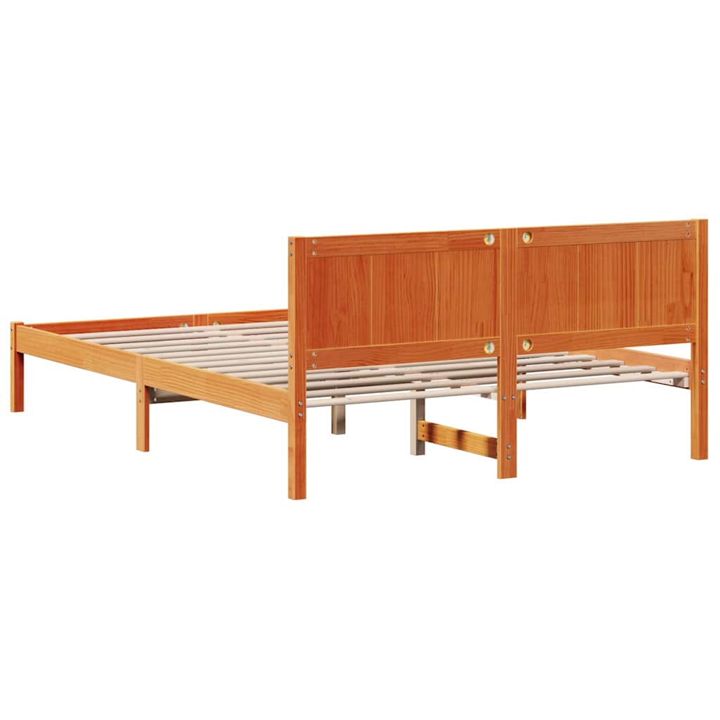 Krevetna konstrukcija Smeđa 150 x 200 cm Čvrsto borovo drvo