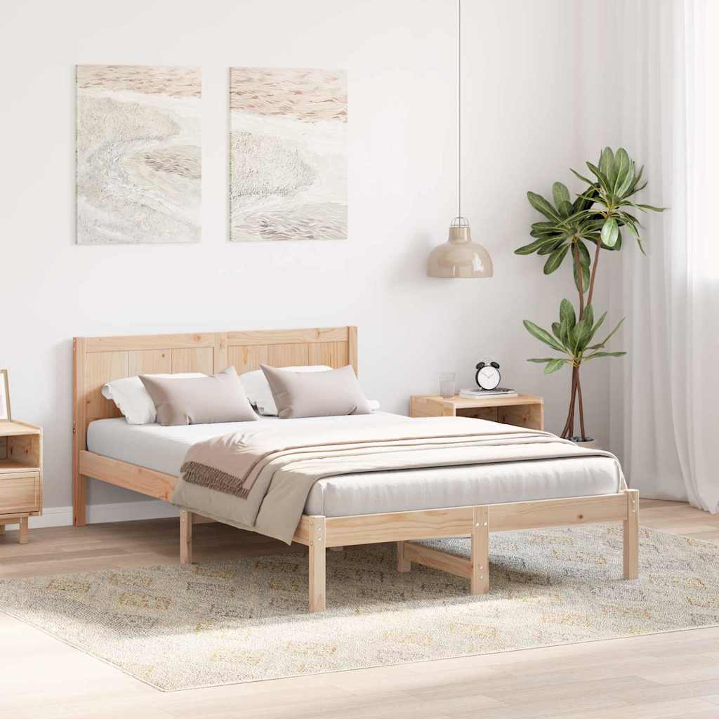 Krevetna konstrukcija Smeđa 120 x 200 cm Čvrsto borovo drvo