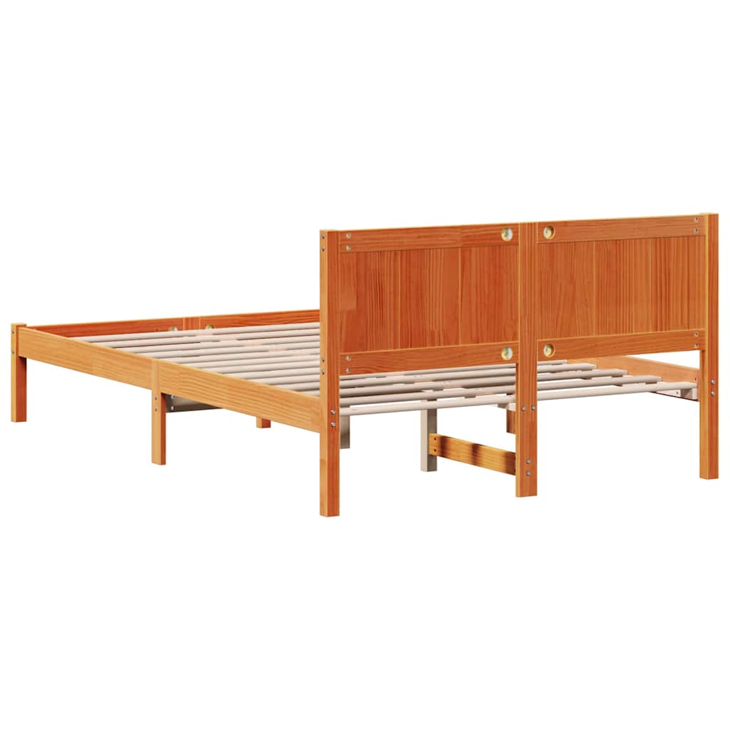 Krevetna konstrukcija Smeđa 120 x 200 cm Čvrsto borovo drvo