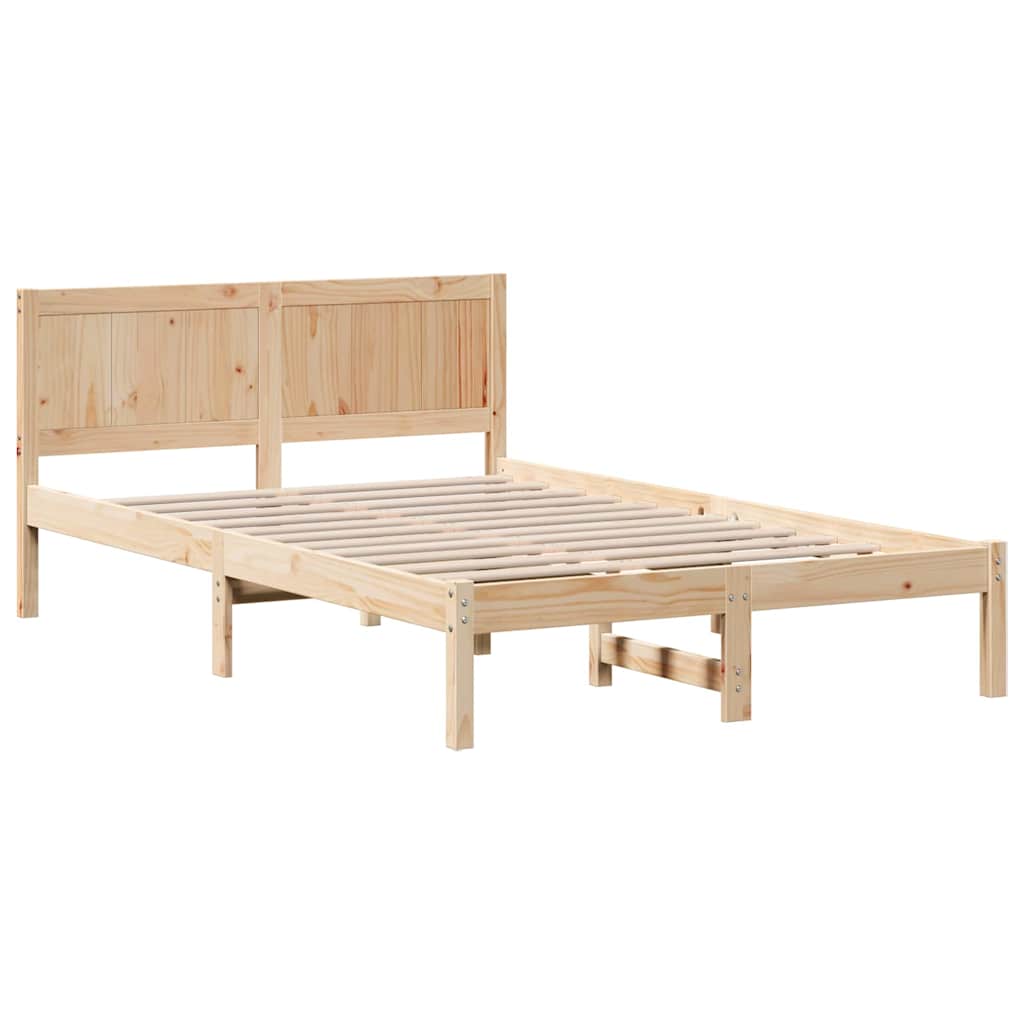 Krevetna konstrukcija Smeđa 135 x 190 cm Čvrsto borovo drvo