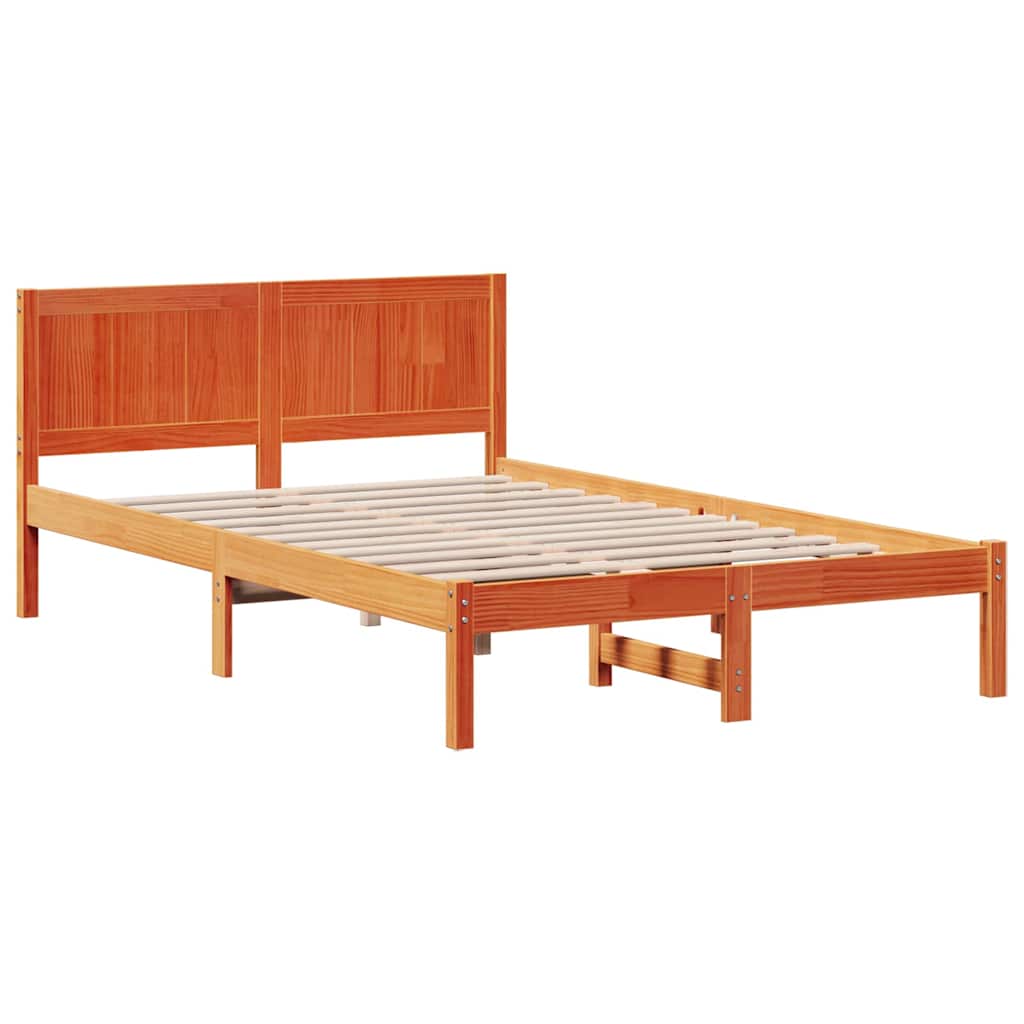Krevetna konstrukcija Smeđa 135 x 190 cm Čvrsto borovo drvo