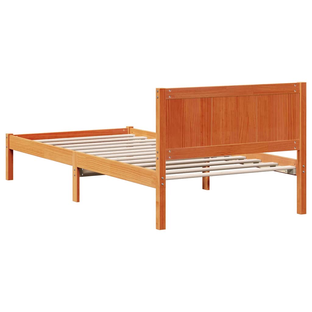 Krevetna konstrukcija Smeđa 90 x 200 cm Čvrsto borovo drvo