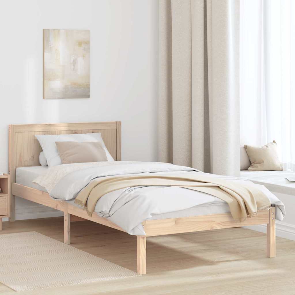 Krevetna konstrukcija Smeđa 75 x 190 cm Čvrsto borovo drvo