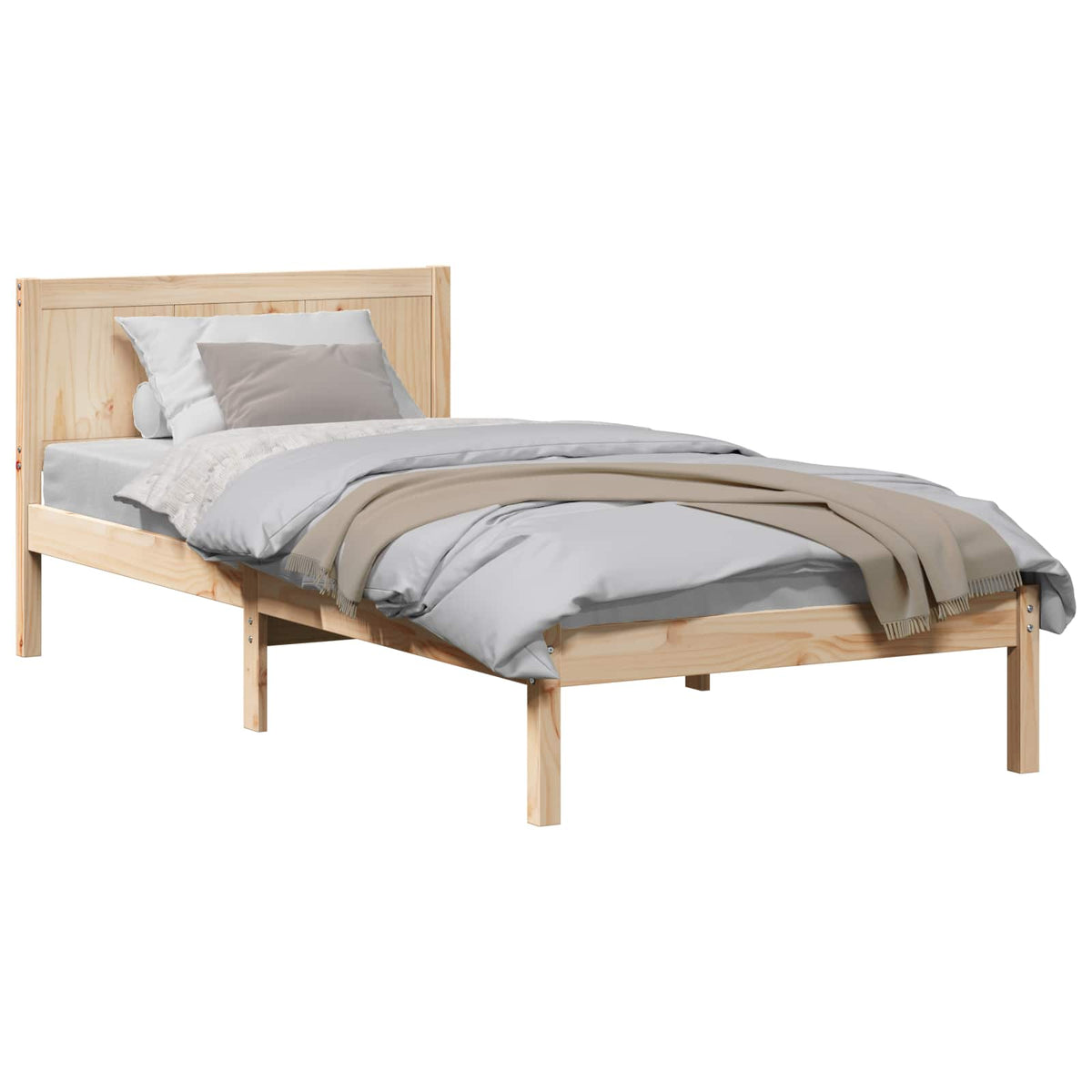 Krevetna konstrukcija Smeđa 75 x 190 cm Čvrsto borovo drvo