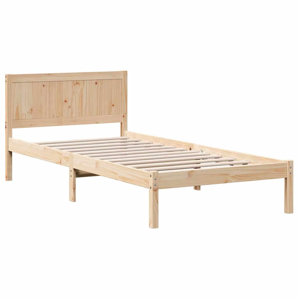 Krevetna konstrukcija Smeđa 75 x 190 cm Čvrsto borovo drvo