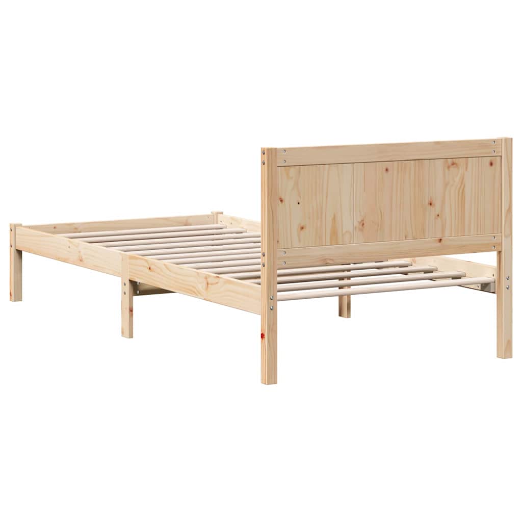 Krevetna konstrukcija Smeđa 75 x 190 cm Čvrsto borovo drvo