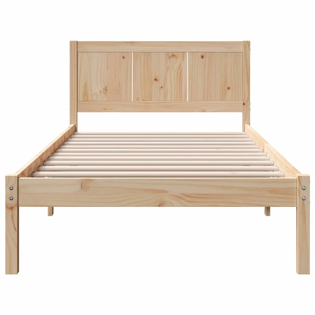 Krevetna konstrukcija Smeđa 75 x 190 cm Čvrsto borovo drvo