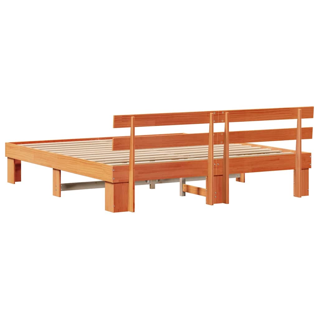 Krevetna konstrukcija s uzglavljem Vosak smeđa 200 x 200 cm