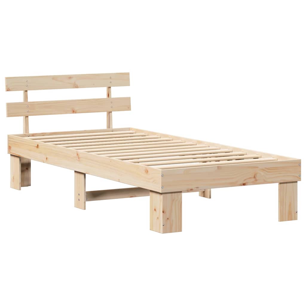 Krevetna konstrukcija Prirodna 90 x 200 cm Čvrsto borovo drvo