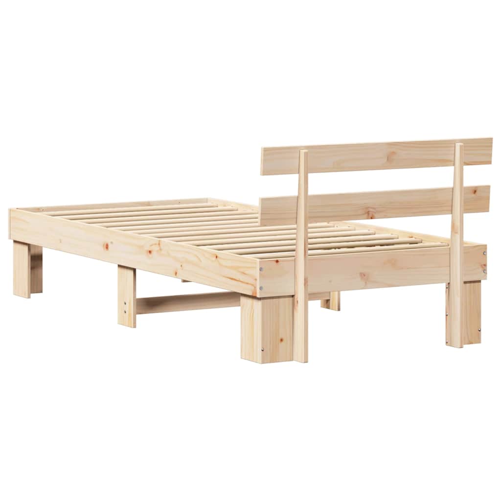 Krevetna konstrukcija Prirodna 90 x 200 cm Čvrsto borovo drvo