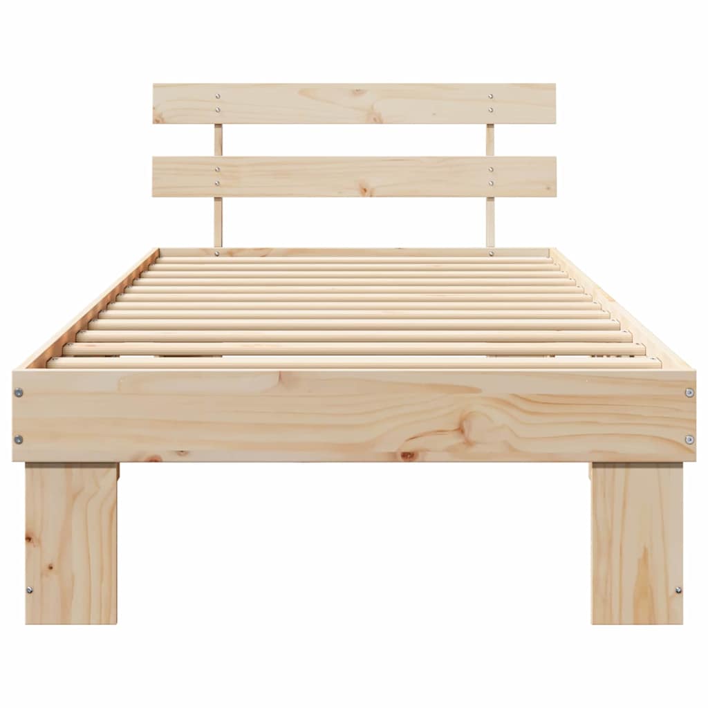 Krevetna konstrukcija Prirodna 90 x 200 cm Čvrsto borovo drvo