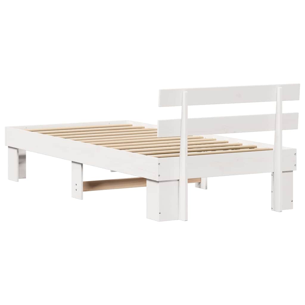 Krevetna konstrukcija Bijelo 75 x 190 cm Čvrsto borovo drvo