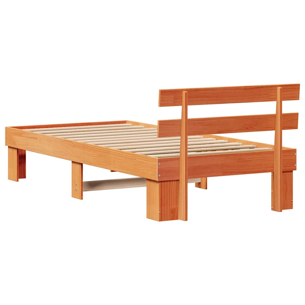 Krevetna konstrukcija s uzglavljem Vosak smeđa 75 x 190 cm