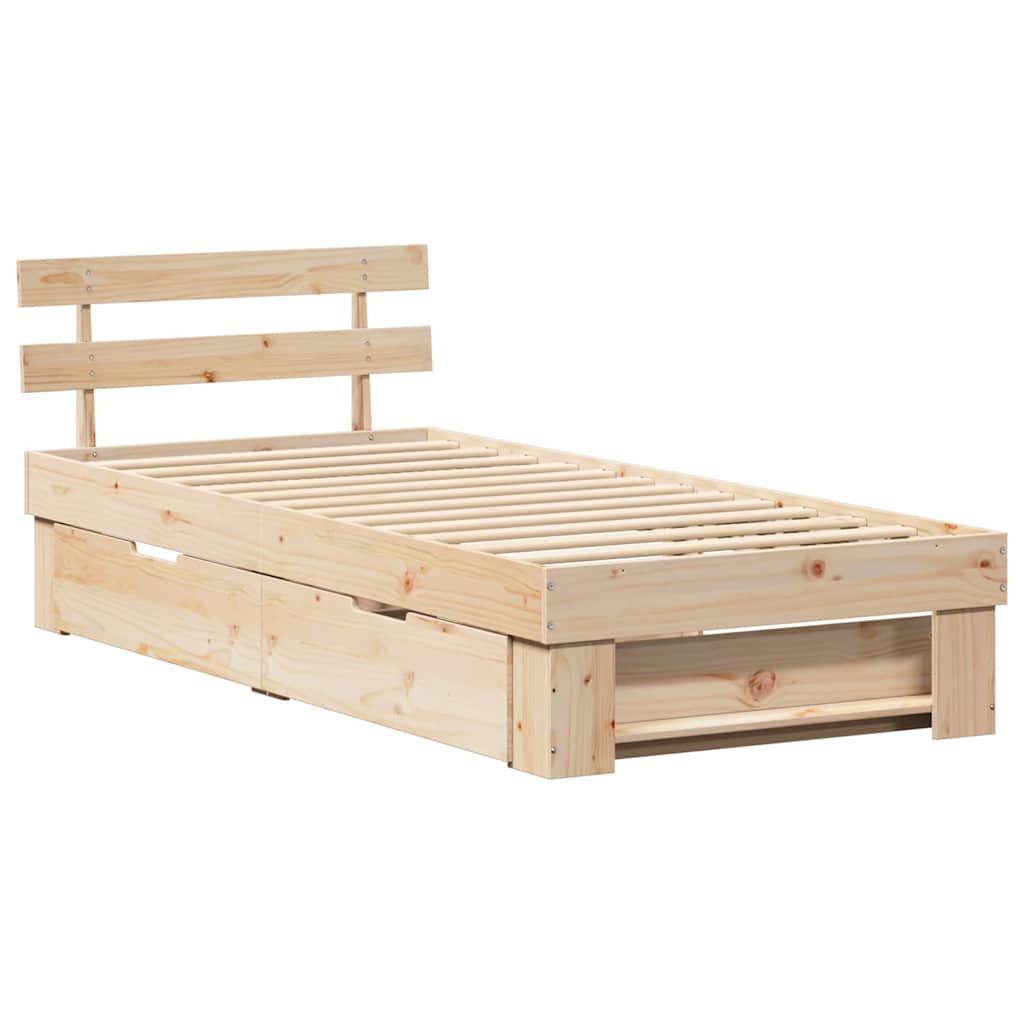 Krevetna konstrukcija Prirodna 90 x 200 cm Čvrsto borovo drvo