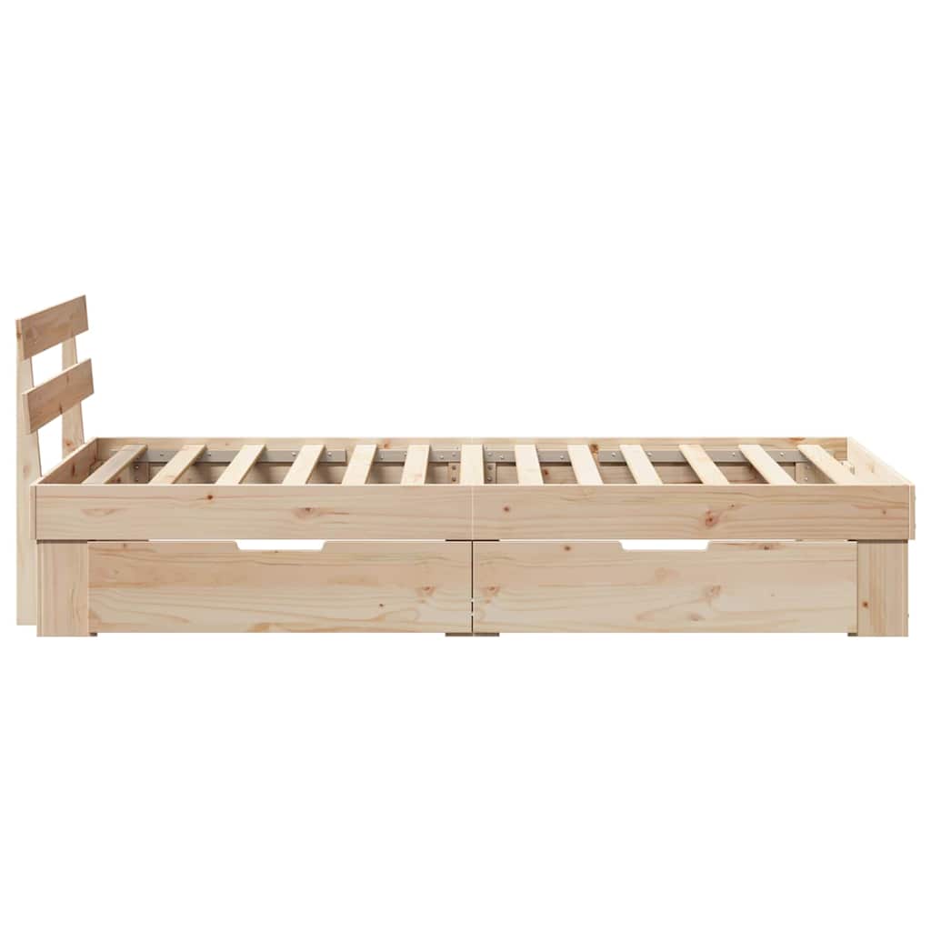 Krevetna konstrukcija Prirodna 90 x 200 cm Čvrsto borovo drvo