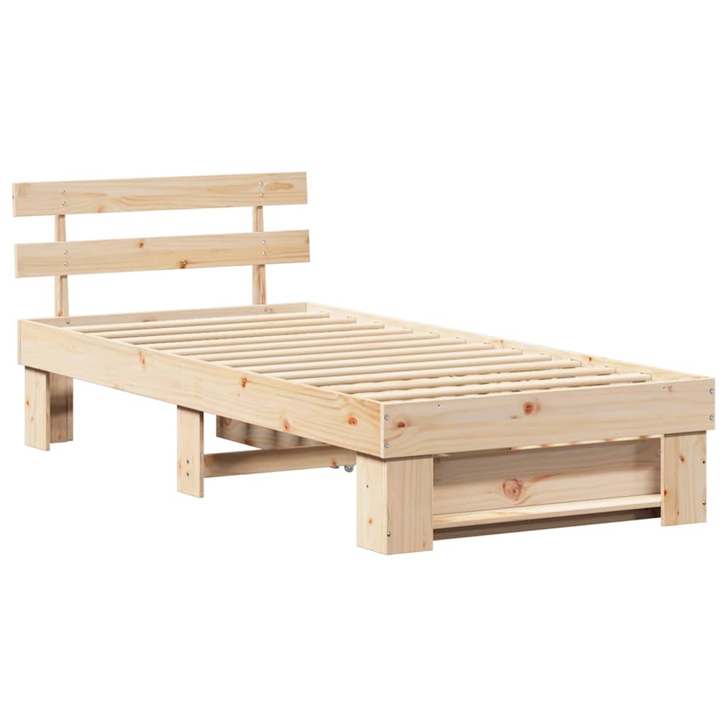 Krevetna konstrukcija Prirodna 80 x 200 cm Čvrsto borovo drvo