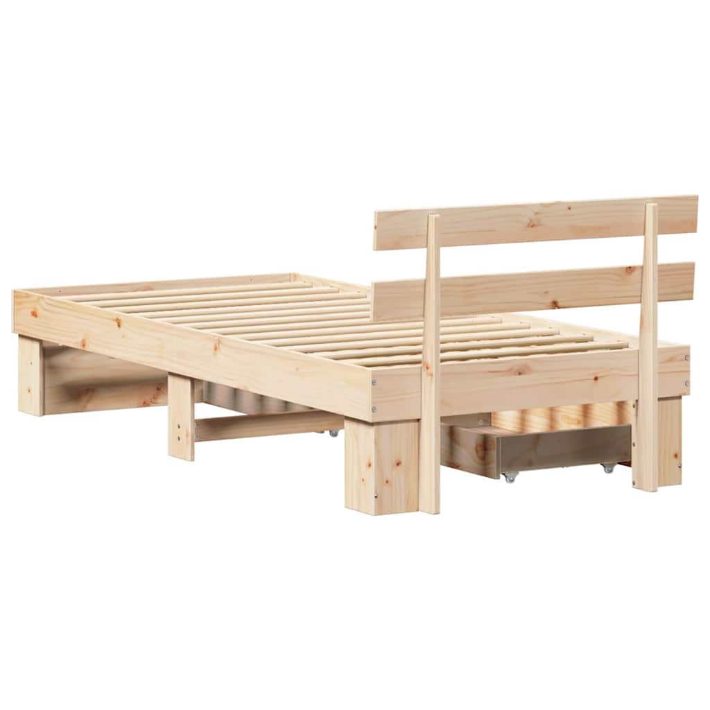 Krevetna konstrukcija Prirodna 80 x 200 cm Čvrsto borovo drvo
