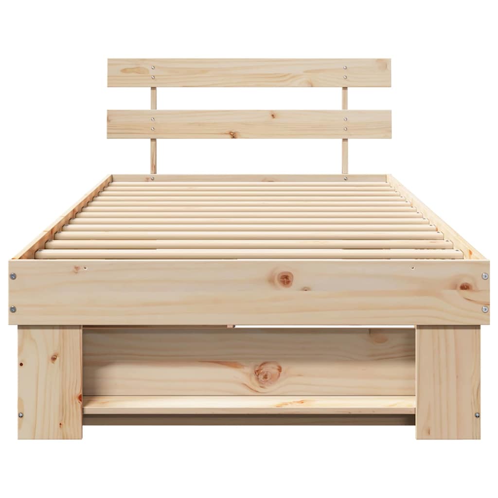 Krevetna konstrukcija Prirodna 80 x 200 cm Čvrsto borovo drvo