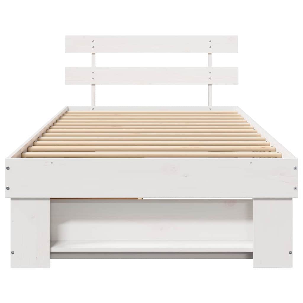 Krevetna konstrukcija Bijelo 80 x 200 cm Čvrsto borovo drvo