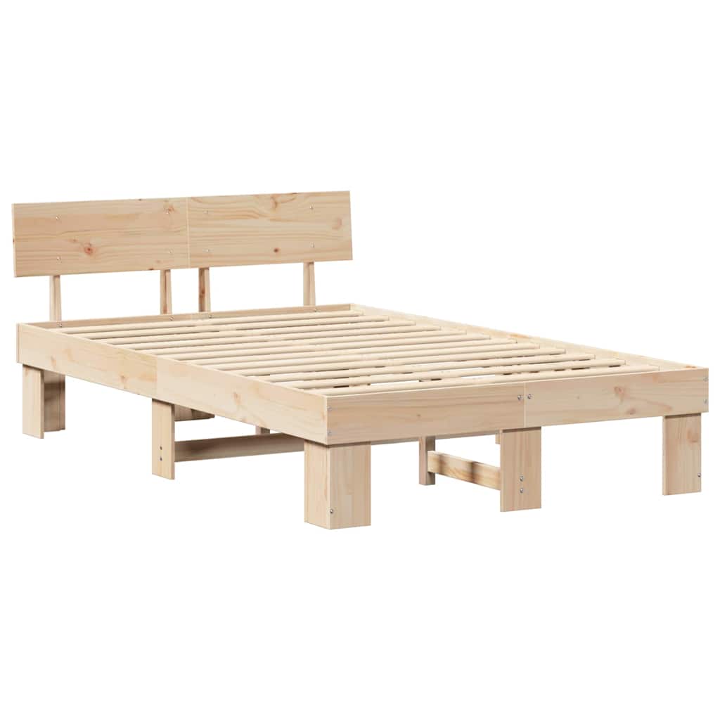 Krevetna konstrukcija Prirodna 135 x 190 cm Čvrsto borovo drvo