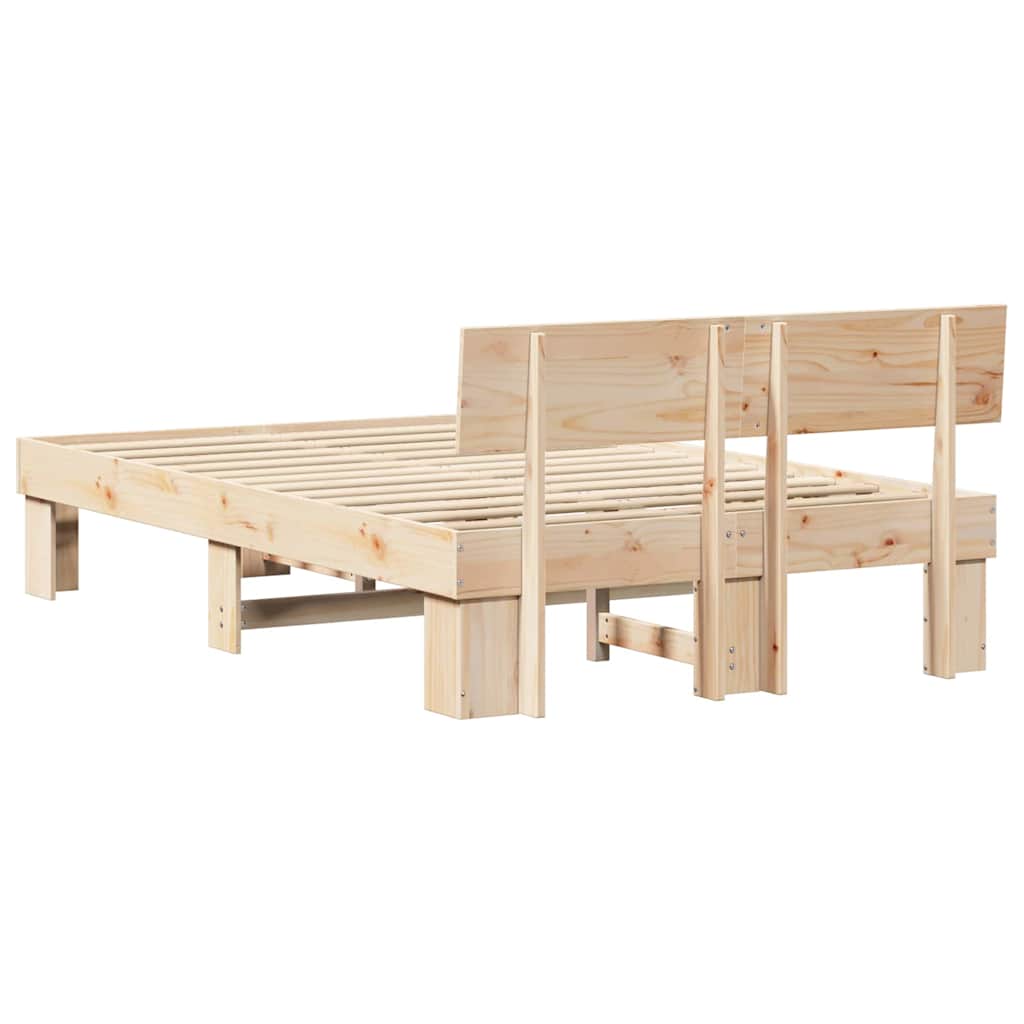 Krevetna konstrukcija Prirodna 135 x 190 cm Čvrsto borovo drvo