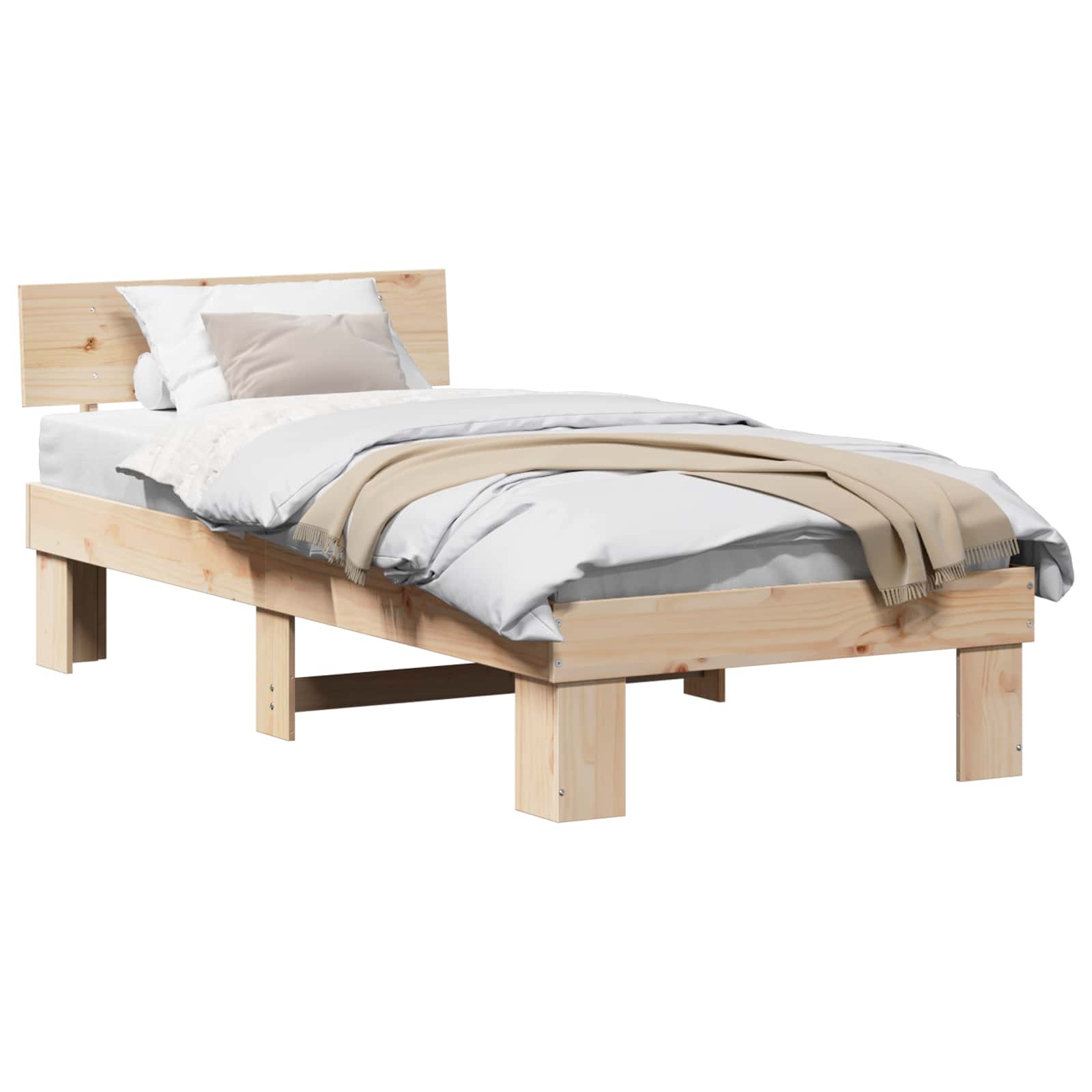 Krevetna konstrukcija Prirodna 80 x 200 cm Čvrsto borovo drvo