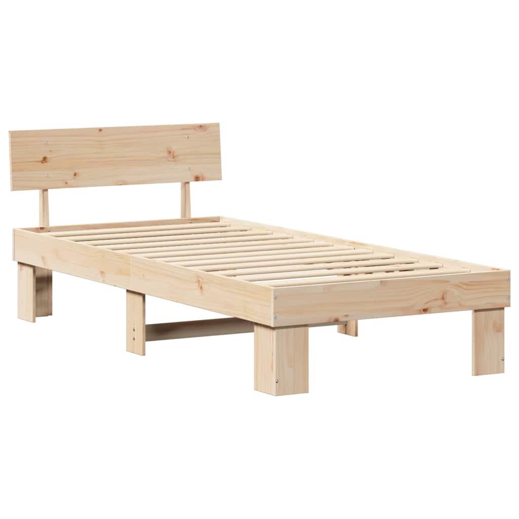 Krevetna konstrukcija Prirodna 90 x 190 cm Čvrsto borovo drvo