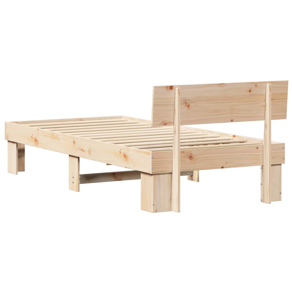Krevetna konstrukcija Prirodna 90 x 190 cm Čvrsto borovo drvo