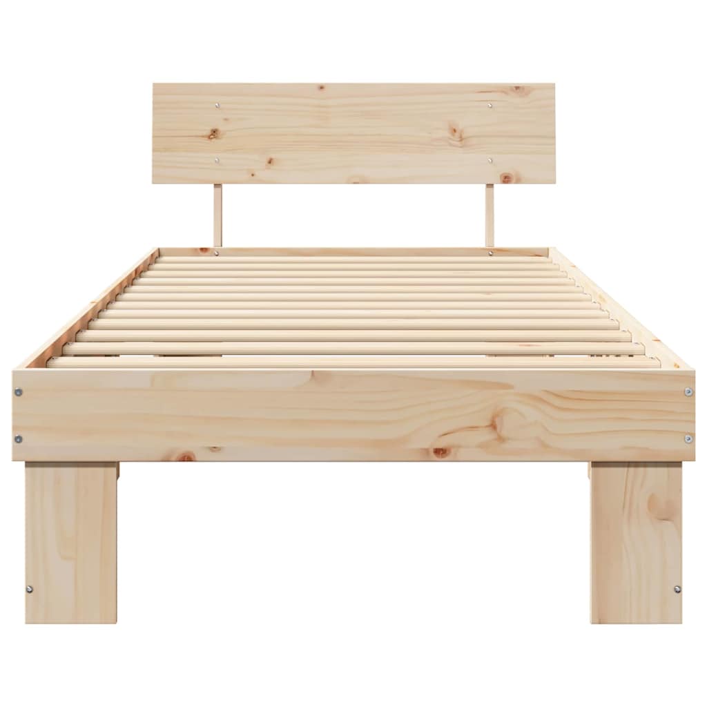 Krevetna konstrukcija Prirodna 75 x 190 cm Čvrsto borovo drvo